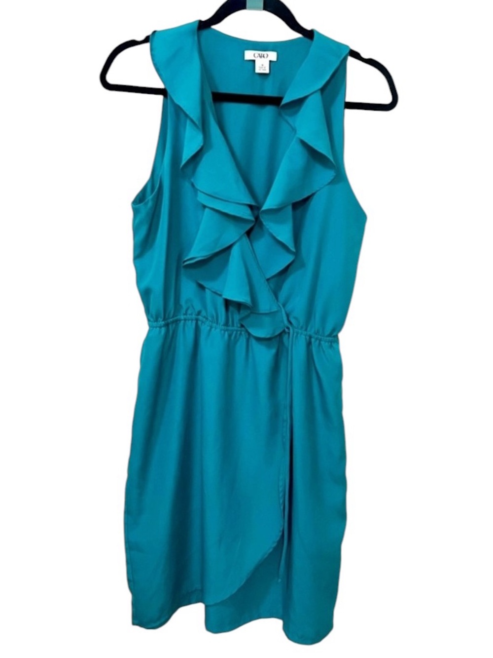 Cato Sleeveless Teal Ruffle Dress Size 10